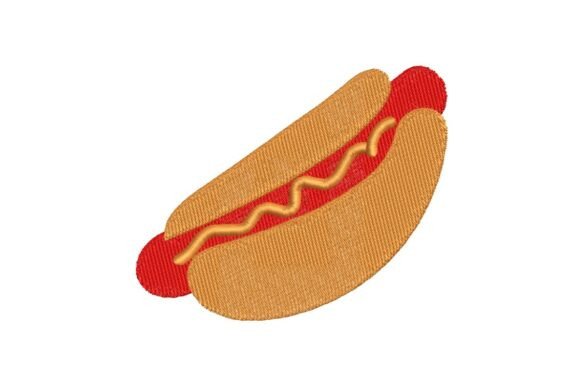 Download Classic Hot Dog with Mustard Embroidery Design - Hot dog Collection