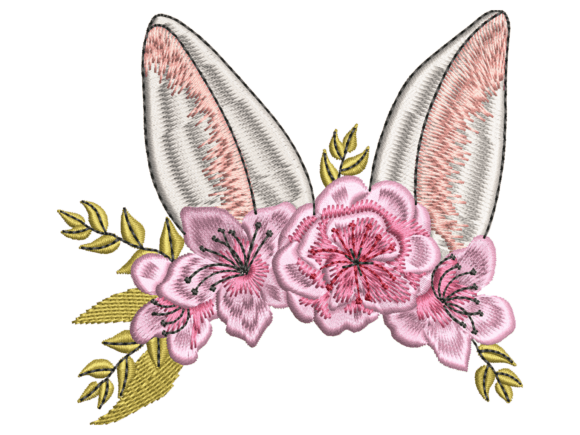 Download Floral Bunny Ears Wreath - Ears Collection