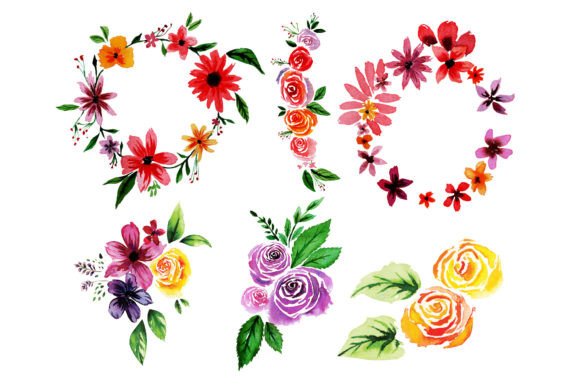 Download Cute Flowers Couple Watercolour Clipart - Premium Resources