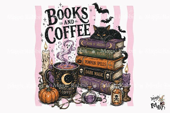 Download Spooky Books Coffee PNG - Coffee png Collection