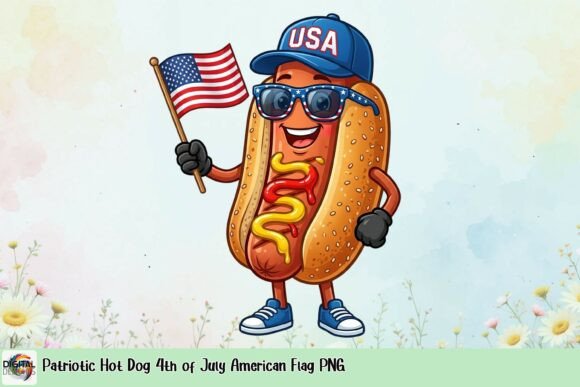 Download Patriotic Hot Dog 4th of July American Flag PNG - Hot dog Collection