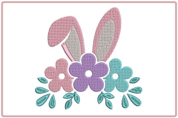 Download Floral Easter Bunny Ears Embroidery - Ears Collection