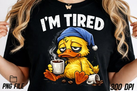Download Funny Sarcastic Tired Duck Coffee PNG - Coffee png Collection