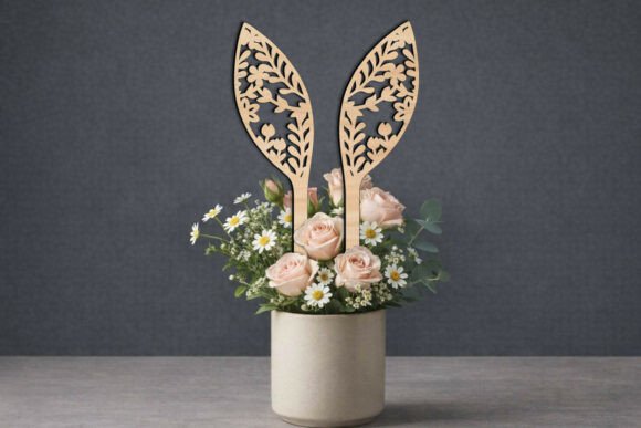 Download Easter Bunny Ears Planter Floral Sticker - Ears Collection